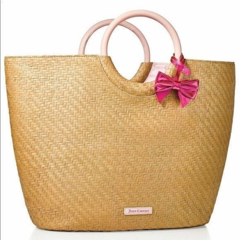 Juicy Couture • Woven Straw Beach Tote Bag NWT